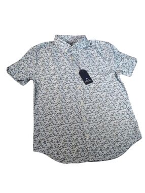 Ben Sherman Blue Floral Short Sleeve Button Down Shirt
